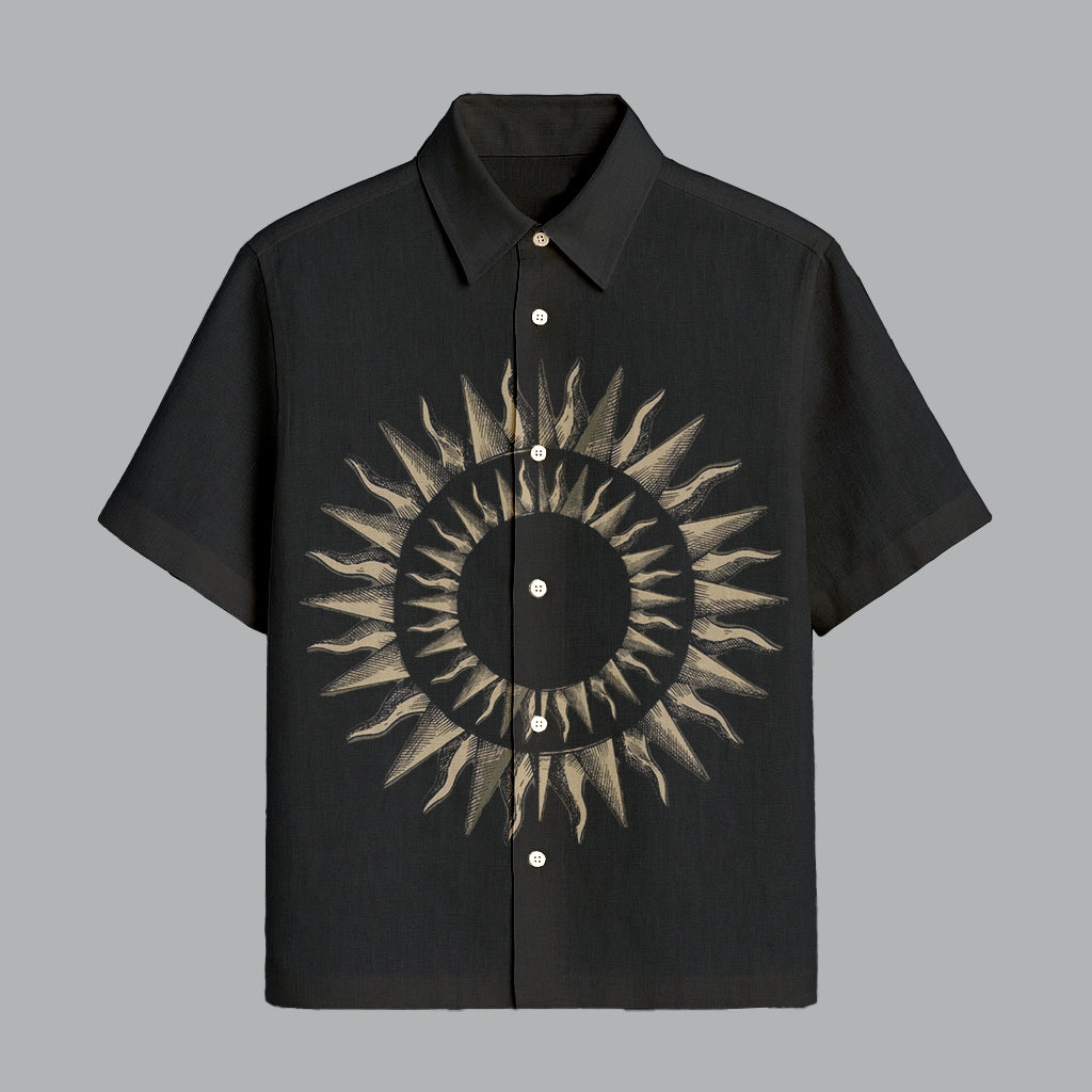 101.jpg Black Round Printed Half Sleeve Shirt for Men Trendy Graphic Desi - Image 1