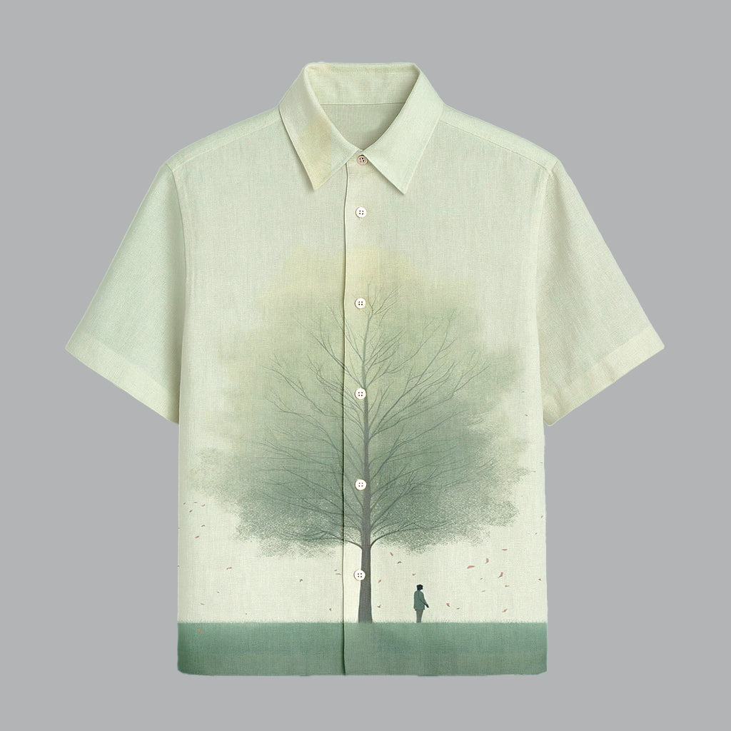 114.jpg Pista Green Printed Half Sleeve Shirt for Men Trendy Minimal Look - Image 1