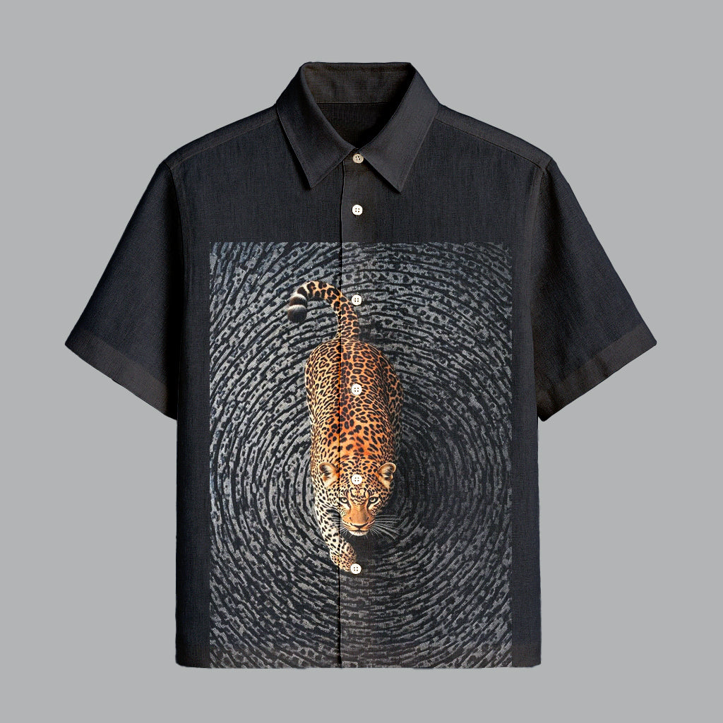 120.jpg Black Designer Printed Half Sleeve Shirt for Men Luxury Streetwear Style - Image 1