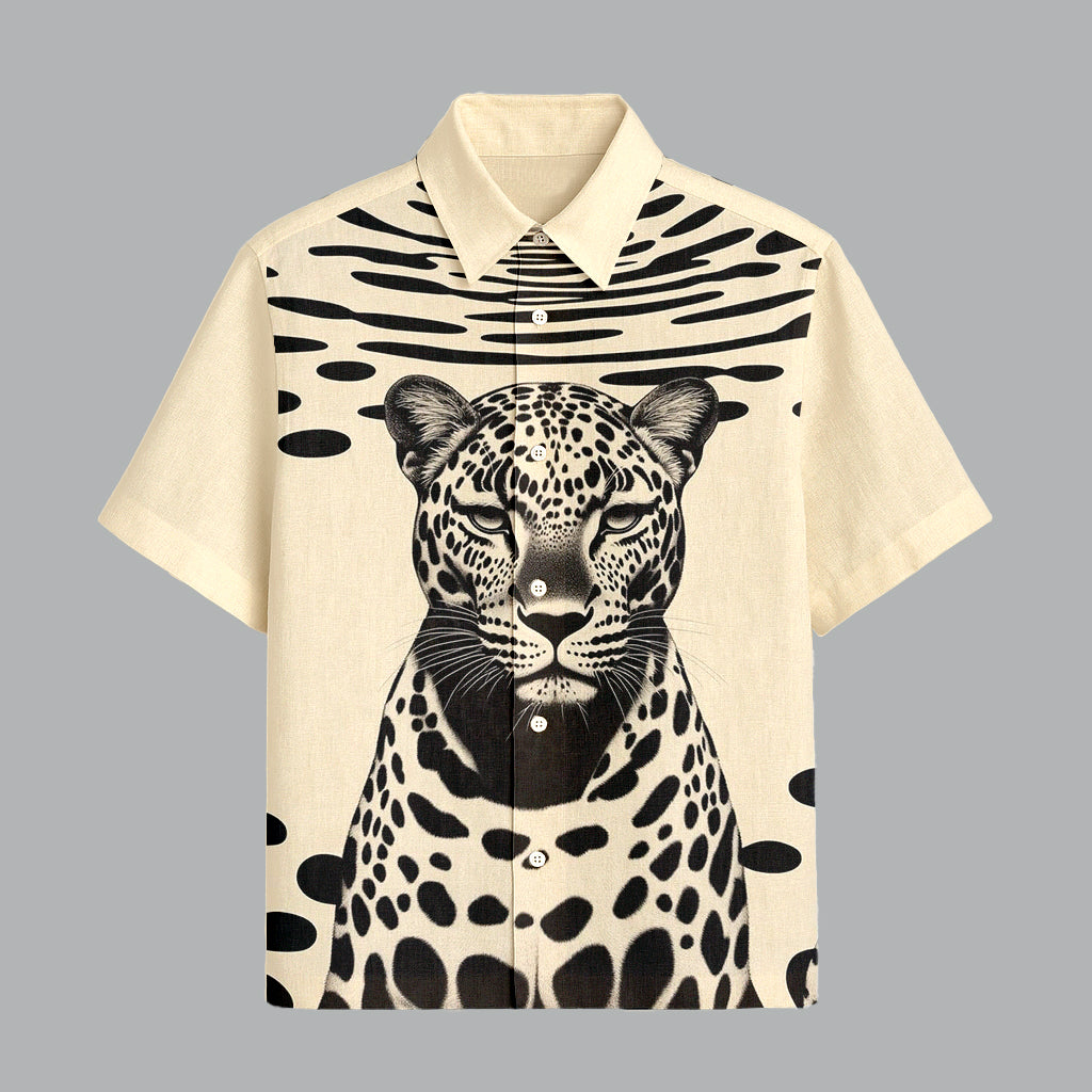 125.jpg Beige Designer Printed Half Sleeve Shirt for Men Trendy Vacation Outfit - Image 1