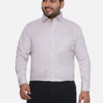Plus Size Men Comfort Fit Cream Solid Pure Cotton Casual Shirt