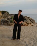 Old Money Classic Combo Shirt Set in All Black Royal Minimal Look Outfit