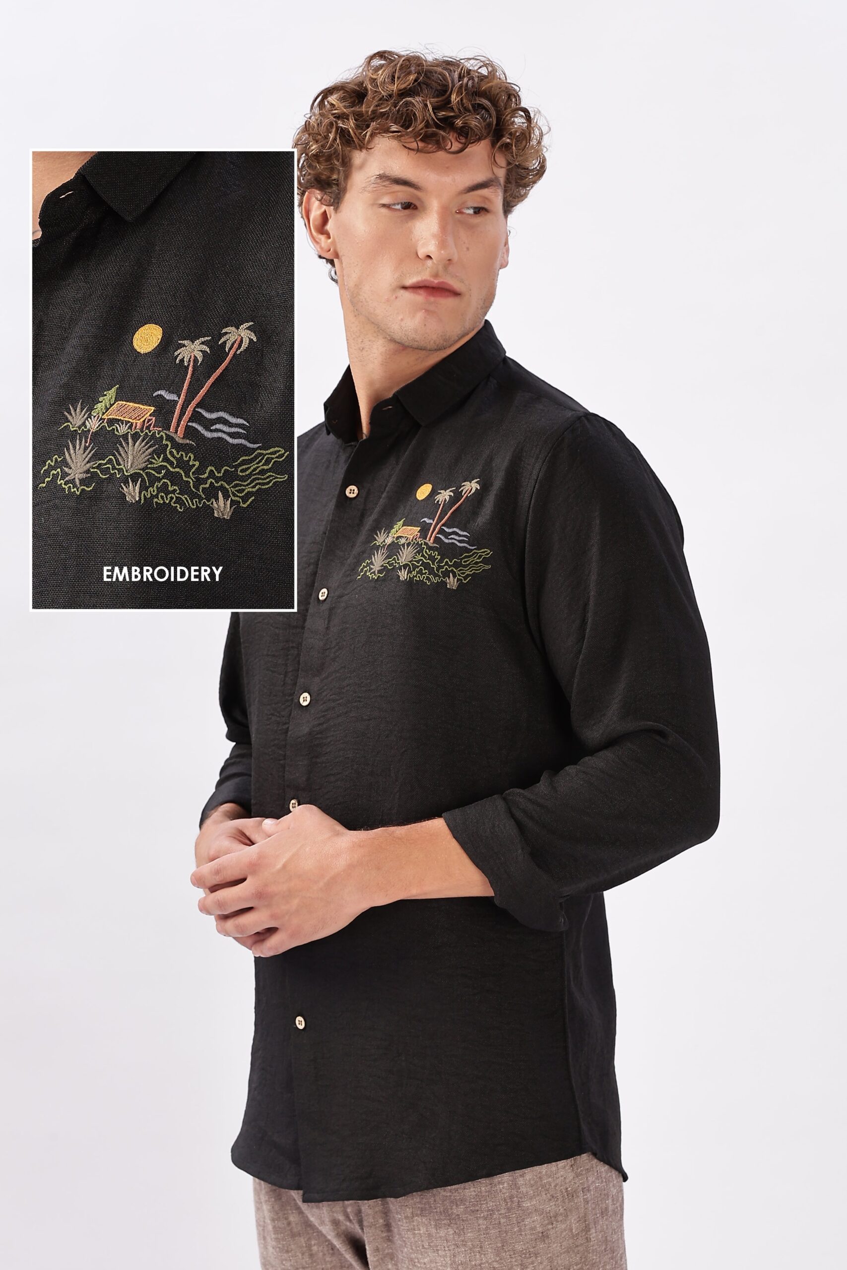 EMBROIDERYCUTOUT_df232268-fb10-494a-9388-a93c91e828e1-scaled-1.jpg Black Nightlife Embroidered Shirt - Image 1