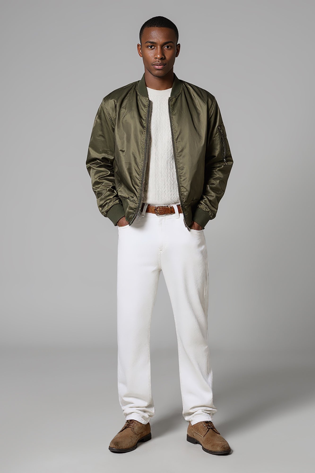 FKEN10350_Men.jpg Urban White Smart Casual Slim Straight Denim Jeans - Image 1