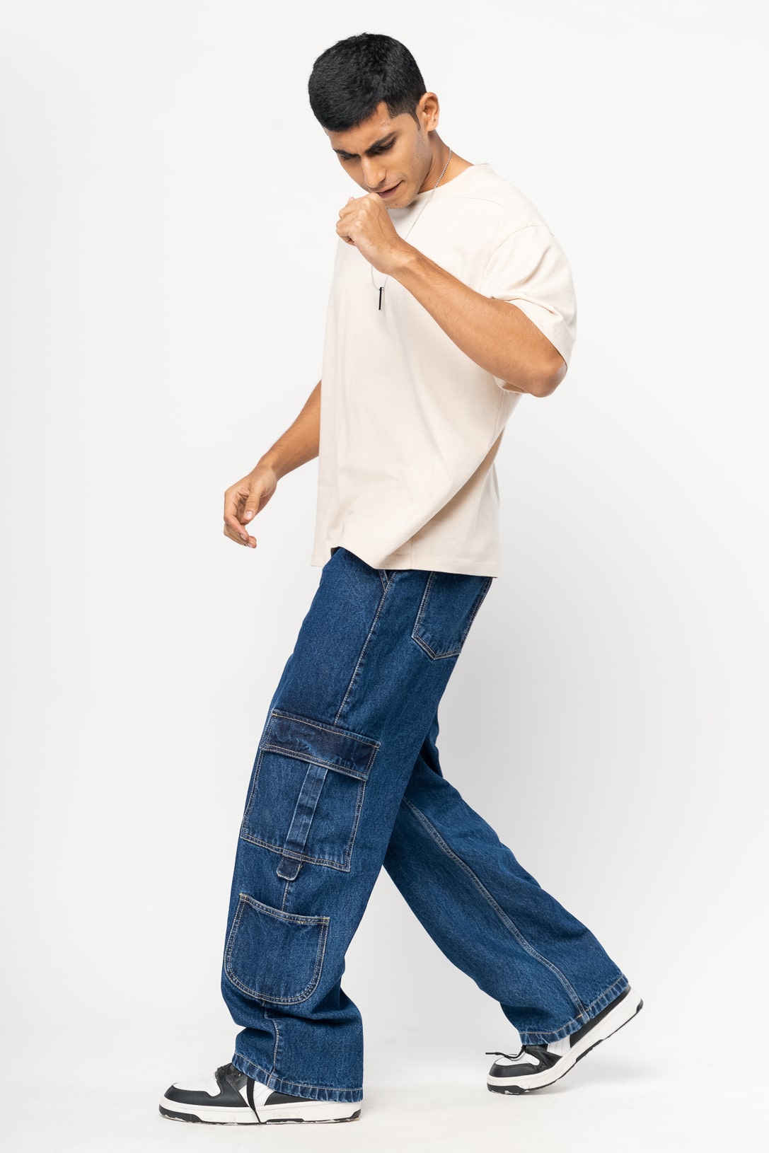 FreakinsMen-41-min.jpg Dense Blue Utility Style Baggy Cargo Denim - Image 1