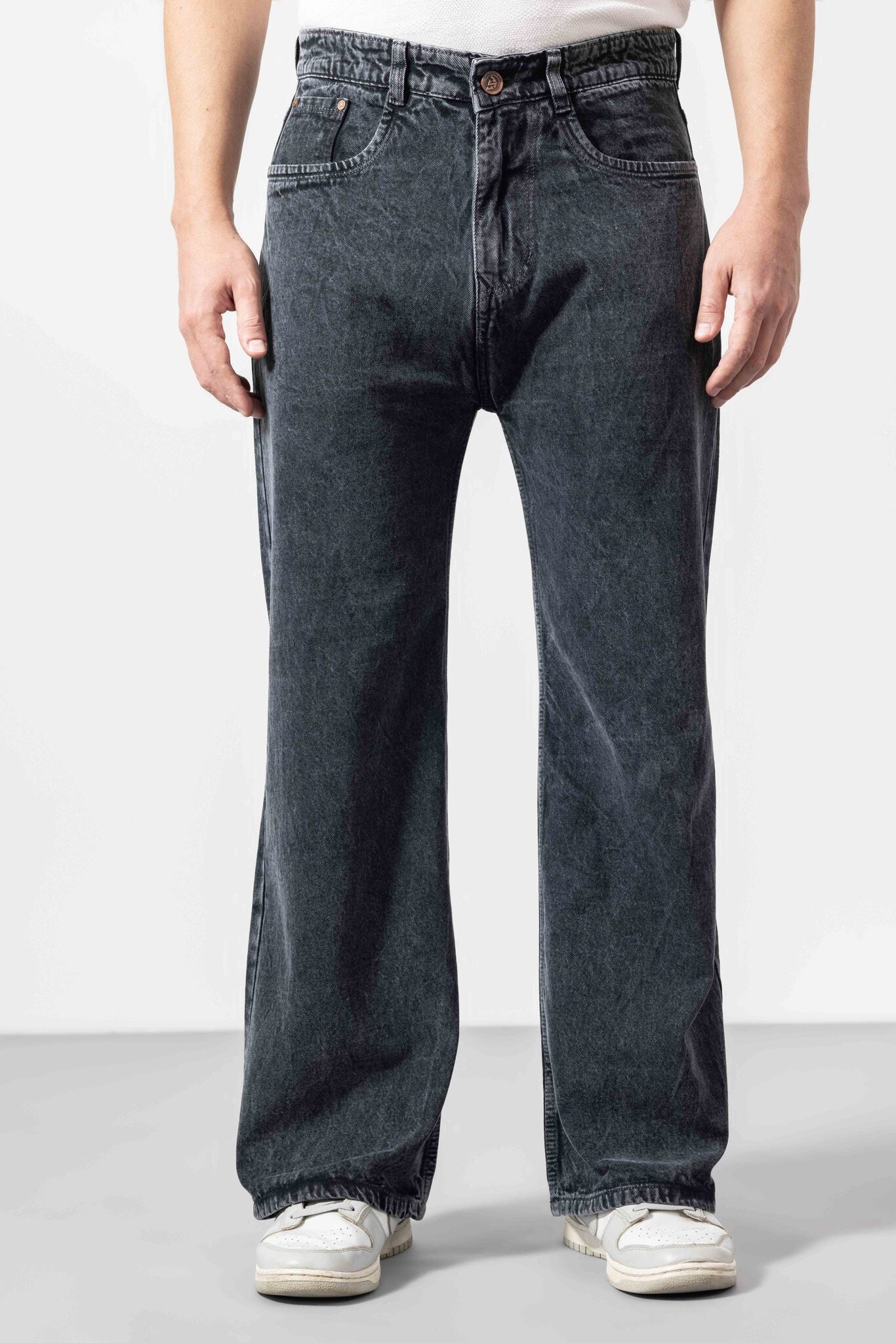 GSLOSDNMJAN026SGRY.jpg Steel Grey Loose-Fit Street Style Denim Jeans - Image 1