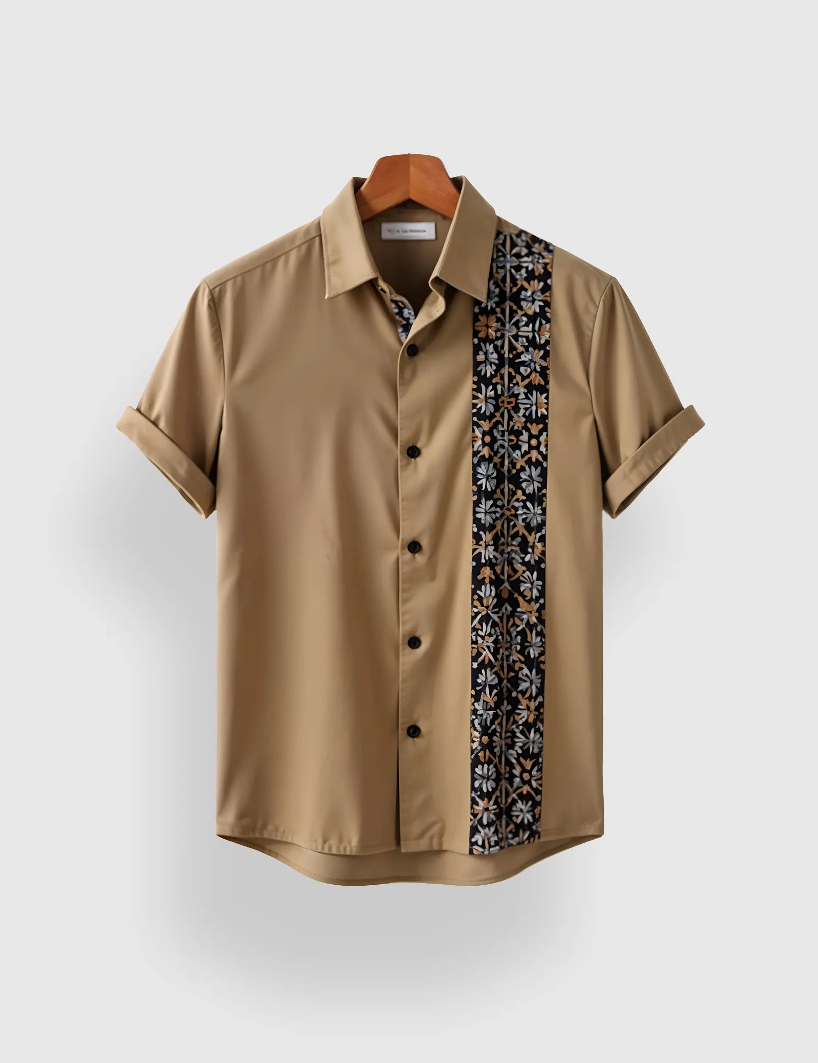 PEACH_STRGHT_LINE_4.jpg Peach Straight Line Men’s Half Sleeves Printed Shirt Exclusive - Image 1