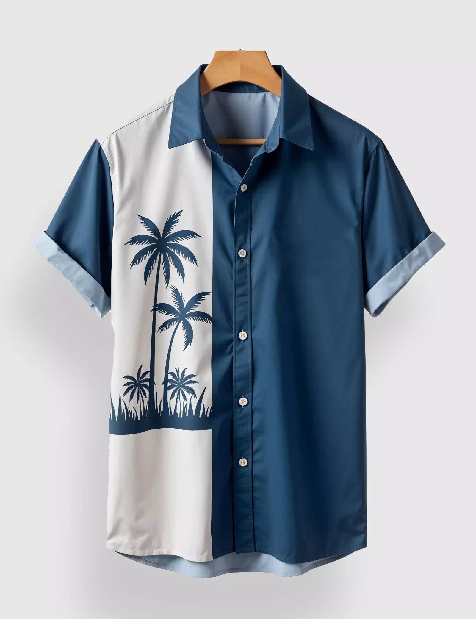 TS_BL_COCONUT_1.jpg Blue Coconut Designer Men’s Half Sleeves Printed Shirt Exclusive - Image 1