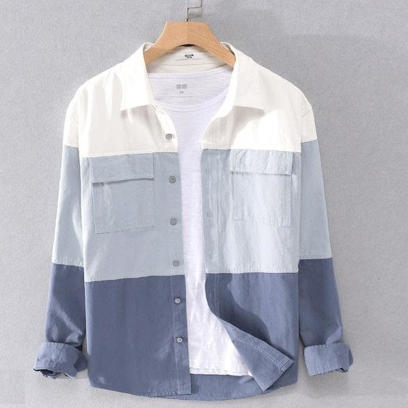 wb22_pocket.jpg Gray patch work full sleeve shirt - Image 1